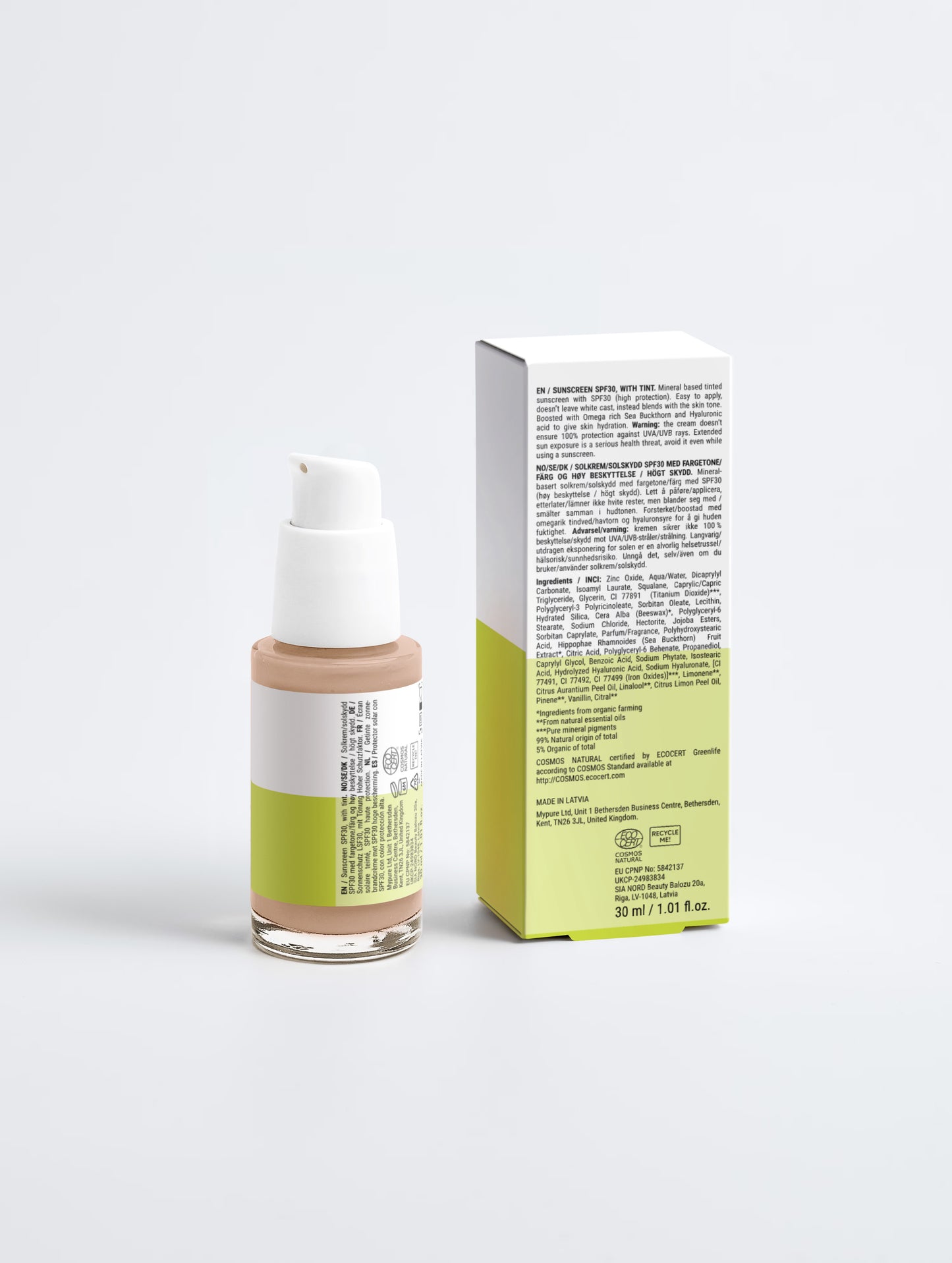 Sunscreen SPF30, with tint